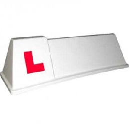 White Professional Roof Sign with L-Plates Applied